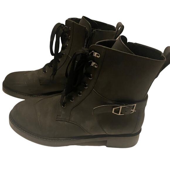 Aerosoles Boots Women's Dark Grey Amie Combat Side Zip Sz 12M - Picture 4 of 12